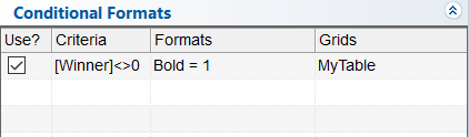 Defining the conditional format