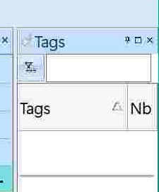 Tags pane